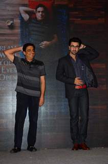 Ranbir Kapoor and Ronnie Screwvala pose for the media at the Book Launch