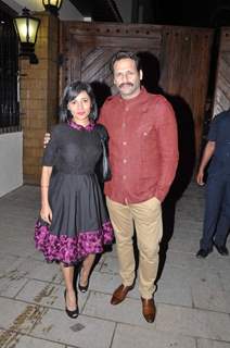 Bikram Saluja poses with wife at the Celebration of Kunal Kapoor's Upcoming Wedding