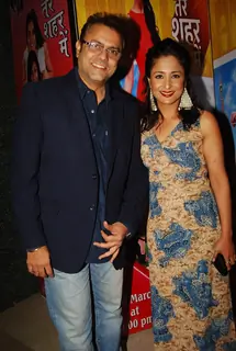 Sanjeev Seth and Lata Sabharwal Seth pose for the media at the Launch of Tere Sheher Mein