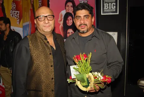 Amit Behl and Rajan Shahi pose for the media at the Launch of Tere Sheher Mein