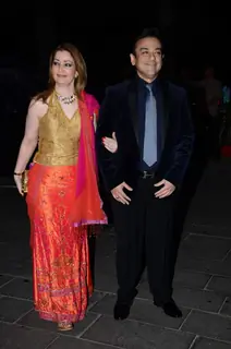 Adnan Sami  poses with Wife at Tulsi Kumar's Wedding Reception