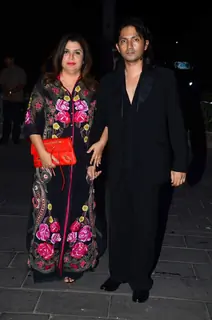 Farah Khan poses with Shirish Kunder at Tulsi Kumar's Wedding Reception