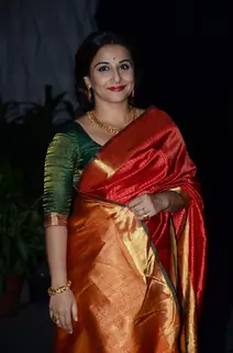 Vidya Balan poses for the media at Tulsi Kumar's Wedding Reception