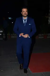 Anil Kapoor poses for the media at Tulsi Kumar's Wedding Reception