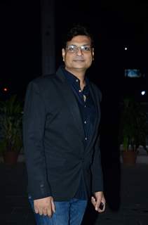 Irshad Kamil poses for the media at Tulsi Kumar's Wedding Reception