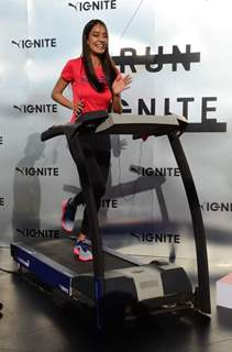 Lisa Haydon workd out at the Puma Fitness Meet