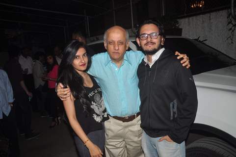 Mukesh Bhatt poses with his children at the First Look Launch of Mr. X