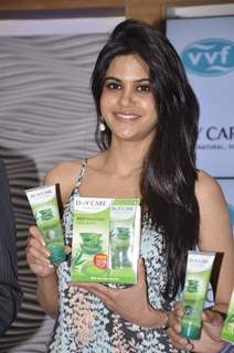 Aaditi Pohankar poses with the products at the Launch of Doy Care Aloe Vera Revitalizing Face Wash
