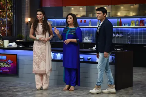 Jacqueline Fernandes, Farah Khan and Kapil Sharma were snapped at Farah Ki Daawat