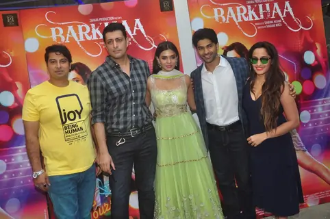 Team poses for the media at the Trailer Launch of Barkhaa