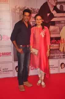 Anup Soni and Juhi Babbar pose for the media at the Premier of the Play Mera Woh Matlab Nahi Tha