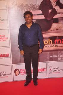 Johny Lever poses for the media at the Premier of the Play Mera Woh Matlab Nahi Tha