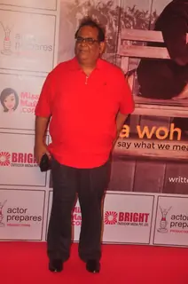 Satish Kaushik poses for the media at the Premier of the Play Mera Woh Matlab Nahi Tha