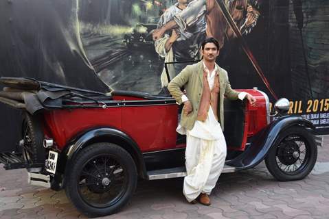 Sushant Singh Rajput poses for the media at the Second Trailer Launch of Detective Byomkesh Bakshy!