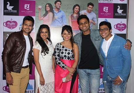 Team poses for the media at the Music Launch of Coffee Aani Barach Kahi