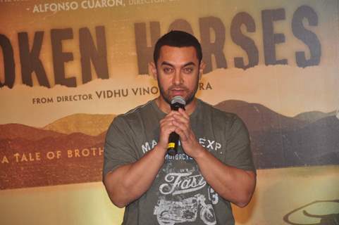 Aamir Khan interacts with the audience at the Trailer Launch of Broken Horses