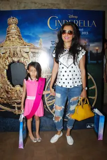Mini Mathur with her daughter were seen at the Screening of Cindrella