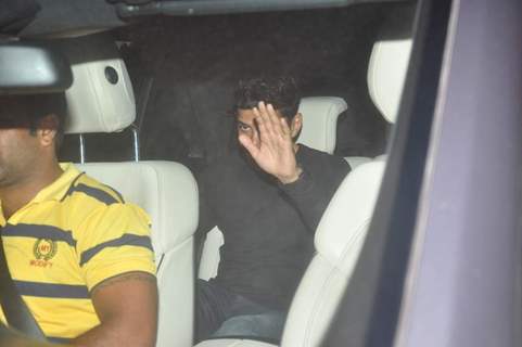 Farhan Akhtar waves to the media at Arbaaz Khan's Bash