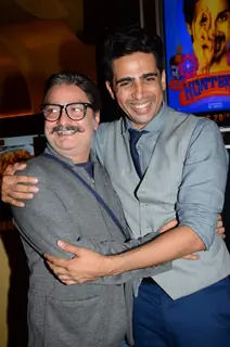 Vinay Pathak and Gulshan Devaiah pose for the media at the Premier of Hunterrr
