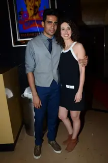 Gulshan Devaiah poses with wife at the Premier of Hunterrr