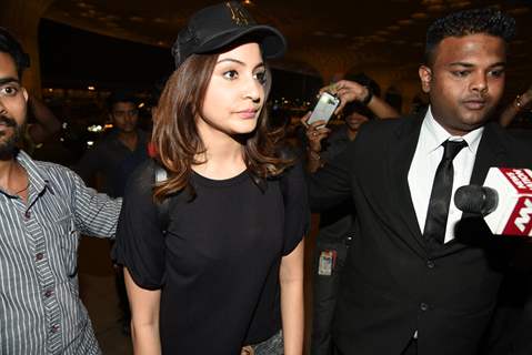 Anushka Sharma was snapped at Airport leaving for an Ad Shoot in Bangkok