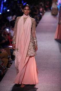 Carol Gracias walks the ramp for Manish Malhotra at the Lakme Fashion Week 2015 Day 1