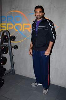 Zaheer Khan poses for the media at a Sports Event