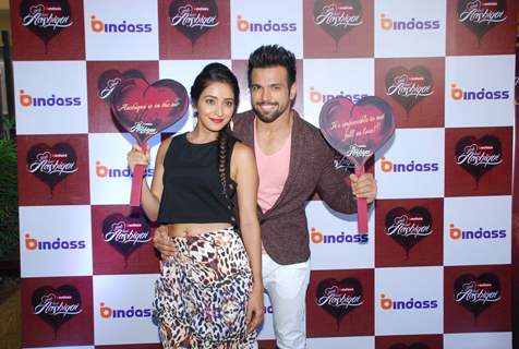 Rithvik Dhanjani and Asha Negi pose for the media at the Special Screening of Yeh Hai Aashiqui