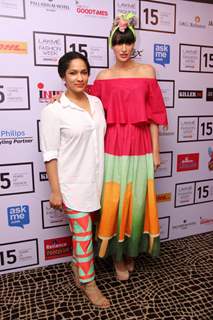 Masaba Gupta with Nargis Fakri at the Lakme Fashion Week 2015 Day 2