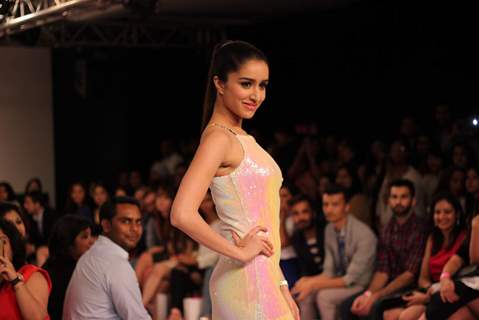 Shraddha Kapoor walks the ramp for Miss Bennett at the Lakme Fashion Week 2015 Day 2