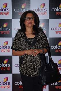 Reema Lagoo poses for the media at the Launch of Colors Marathi