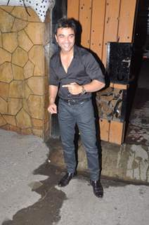 Ajaz Khan poses for the media at Karim Morani's Birthday Bash