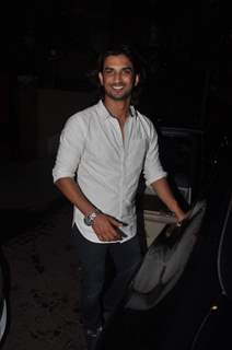 Sushant Singh Rajput poses for the media at Karim Morani's Birthday Bash