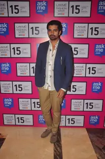 Vishal Singh poses for the media at Lakme Fashion Week 2015 Day 3