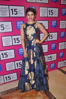Prachi Desai poses for the media at Lakme Fashion Week 2015 Day 4