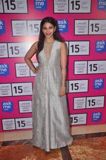 Shamata Anchan poses for the media at Lakme Fashion Week 2015 Day 4