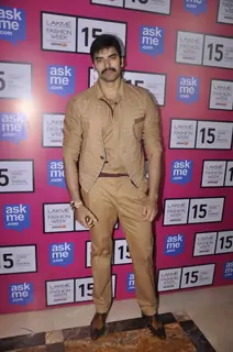 Nikitin Dheer poses for the media at the Grand Finale of Lakme Fashion Week 2015