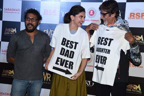 Deepika Padukone and Amitabh Bachchan were snapped at the Trailer Launch of Piku