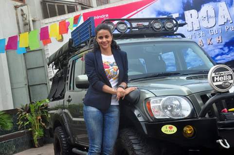 Gul Panag poses for the media at the Launch of Mahindra & Discovery's 'Off Road