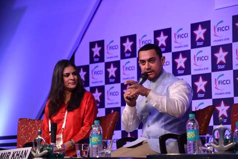 Aamir Khan interacts with the audience at FICCI Frames 2015 Inaugural Session