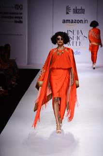 Carol Gracias walks for Nikasha at Amazon India Fashion Week 2015 Day 1