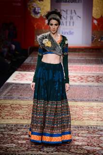 Alesia Raut walks for JJ Valaya at Amazon India Fashion Week 2015 Day 1