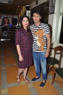 Sudeep Sahir poses with wife at the Launch Party of Dilli Wali Thakur Gurls