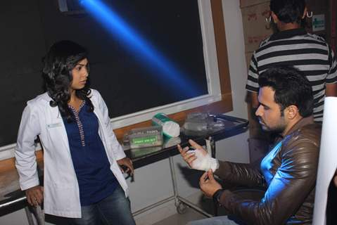 Emraan Hashmi and Abigail Jain snapped in conversation at the Promotions of Mr. X on Zindagi Wins