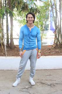 Tiger Shroff poses for the media at T-Series Music Video Shoot