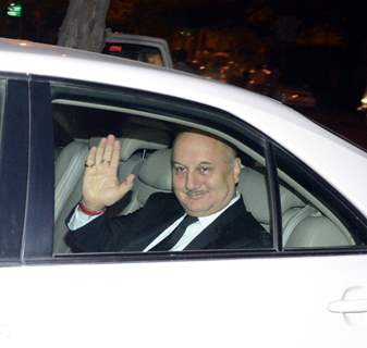 Anupam Kher smiles for the camera at Suresh Raina and Priyanka Chaudhary's Wedding Ceremony