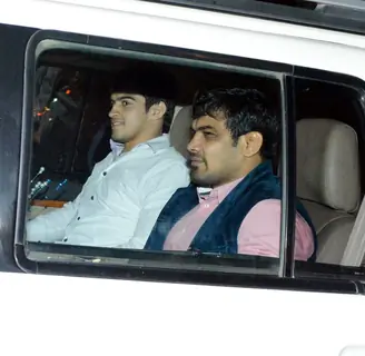 Sushil Kumar was snapped at Suresh Raina and Priyanka Chaudhary's Wedding Ceremony