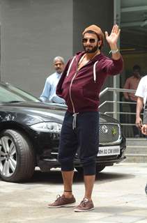 Ranveer Singh waves to the media Post his Surgery