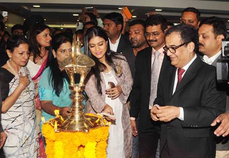 Kajol lights the lamp at the Inauguration of Surya Mother & Child Care Hospital