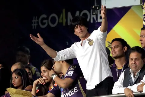 Shah Rukh Khan poses for the camera at the 1st Match of KKR